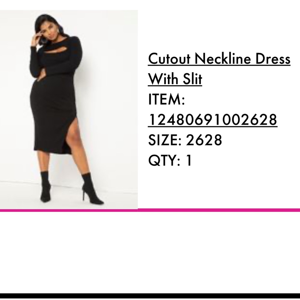 Eloquii Cutout Neckline Dress With Slit